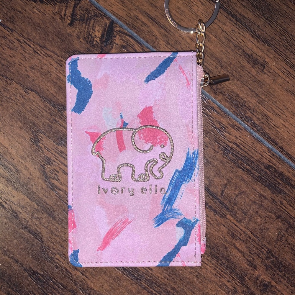 Wrist wallet with lanyard, Ivory Ella